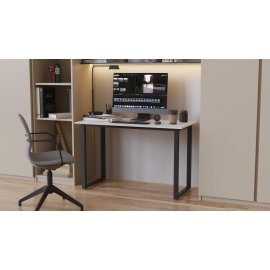 Стол письменный Кнап 2 Ferrum-decor 750x1000x600 Черный металл ДСП Белый 16 мм (KNAP2001)