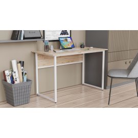 Компьютерный стол Ferrum-decor Коди 75x120x60 белый ДСП Дуб Сан-Марино 16мм