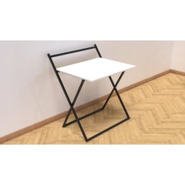 Стол трансформер Компакт 1 Ferrum-decor 750x790x720 Черный металл ДСП Белый 16 мм (KOM101)