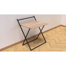 Стол трансформер Компакт 1 Ferrum-decor 750x790x720 Черный металл ДСП Дуб Сонома 16 мм (KOM104)