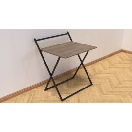 Стол трансформер Компакт 1 Ferrum-decor 750x790x720 Черный металл ДСП Дуб Сонома Трюфель 16 мм (KOM105)