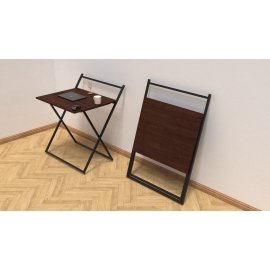 Стол трансформер Компакт 1 Ferrum-decor 750x790x720 Черный металл ДСП Венге Магия 16 мм (KOM103)