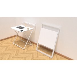 Стол трансформер Компакт 1 Ferrum-decor 750x790x720 Белый металл ДСП Белый 16 мм (KOM108)