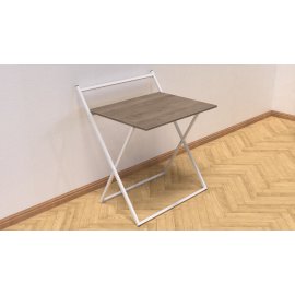 Стол трансформер Компакт 1 Ferrum-decor 750x790x720 Белый металл ДСП Дуб Сонома Трюфель 16 мм (KOM112)