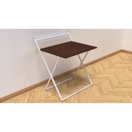 Стол трансформер Компакт 1 Ferrum-decor 750x790x720 Белый металл ДСП Венге Магия 16 мм (KOM110)