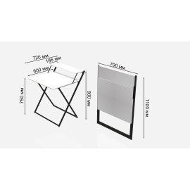 Стіл трансформер Компакт 2 Ferrum-decor 750x790x720 Чорний метал ДСП Білий 16 мм (KOM201)