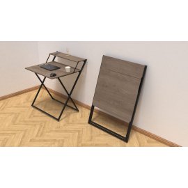 Стол трансформер Компакт 2 Ferrum-decor 750x790x720 Черный металл ДСП Дуб Сонома Трюфель 16 мм (KOM205)