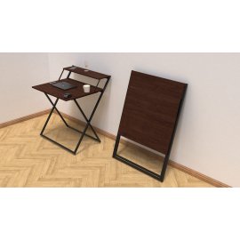 Стол трансформер Компакт 2 Ferrum-decor 750x790x720 Черный металл ДСП Венге Магия 16 мм (KOM203)