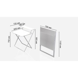 Стіл трансформер Компакт 2 Ferrum-decor 750x790x720 Білий метал ДСП Білий 16 мм (KOM208)