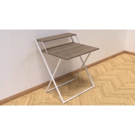 Стол трансформер Компакт 2 Ferrum-decor 750x790x720 Белый металл ДСП Дуб Сонома Трюфель 16 мм (KOM212)