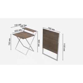 Стол трансформер Компакт 2 Ferrum-decor 750x790x720 Белый металл ДСП Дуб Сонома Трюфель 16 мм (KOM212)