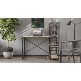 Письмовий стіл Ferrum-decor Серії Конект c етажеркою 75x120x60 чорний ДСП Дуб Сонома 16мм (XK00184)