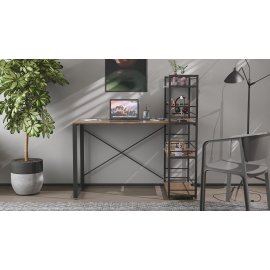 Письменный стол Ferrum-decor Серии Конект c этажеркой 75x120x600 черный ДСП Дуб Сонома Трюфель 16мм