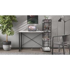 Письменный стол Ferrum-decor Серии Конект c этажеркой 75x120x600 черный ДСП Белое 16мм