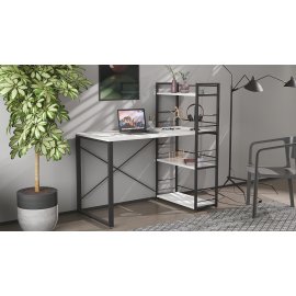 Письменный стол Ferrum-decor Серии Конект c этажеркой 75x120x600 черный ДСП Белое 16мм