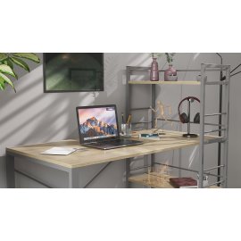 Письмовий стіл Ferrum-decor Серії Конект c етажеркою 75x120x60 сірий ДСП Дуб Сонома 16мм (XK00196)