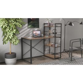Письменный стол Ferrum-decor Серии Конект c этажеркой 75x120x600 серый ДСП Дуб Сонома Трюфель 16мм