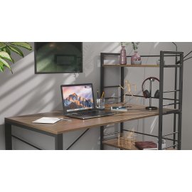 Письменный стол Ferrum-decor Серии Конект c этажеркой 75x120x600 серый ДСП Дуб Сонома Трюфель 16мм
