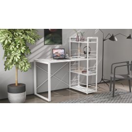 Письменный стол Ferrum-decor Серии Конект c этажеркой 75x120x600 белый ДСП Белое 16мм