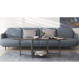 Стол журнальный трансформер Куб Комбо Ferrum-decor 540x532x500 Черный металл ДСП Венге Магия 16 мм (KUB003)