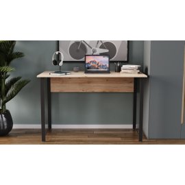 Комп'ютерний стіл Ferrum-decor Курт 75x120x60 чорний ДСП Дуб Артізан 16мм