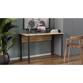 Письменный стол Ferrum-decor Курт 75x100x60 черный ДСП Дуб Сонома 16мм