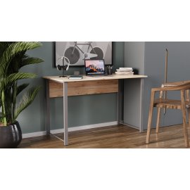 Компьютерный стол Ferrum-decor Курт 75x140x60 серый ДСП Дуб Сан-Марино 16мм