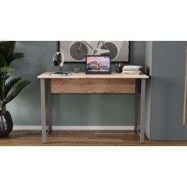 Компьютерный стол Ferrum-decor Курт 75x140x60 серый ДСП Дуб Сан-Марино 16мм
