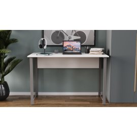 Письменный стол Ferrum-decor Курт 75x140x60 серый ДСП Белое 16мм