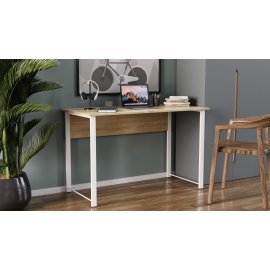 Письменный стол Ferrum-decor Курт 75x120x70 белый ДСП Дуб Сонома Трюфель 16мм