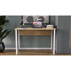Письменный стол Ferrum-decor Курт 75x120x70 белый ДСП Дуб Сонома 16мм