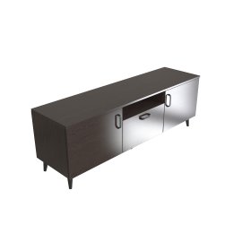 Тумба Лэстер на конусних ніжках Ferrum-decor 48x139x38 Чорний метал ДСП Венге Магія 16 мм (LEST102)