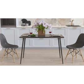 Стол кухонный Марсель 40 Ferrum-decor 75x120x60 Черный металл ДСП Сосна Кембра 16 мм (MAR4001)