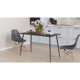 Стол кухонный Марсель 40 Ferrum-decor 75x120x70 Черный металл ДСП Сосна Кембра 16 мм (MAR4009)