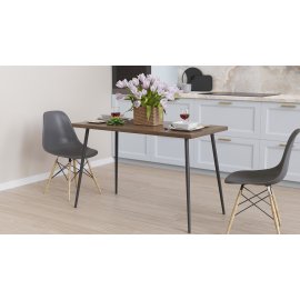 Стол кухонный Марсель 40 Ferrum-decor 75x120x70 Черный металл ДСП Дуб Сонома Трюфель 16 мм (MAR4012)