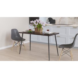 Стол кухонный Марсель 40 Ferrum-decor 75x120x60 Черный металл ДСП Венге Магия 16 мм (MAR4002)