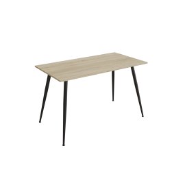 Стол кухонный Марсель 40 Ferrum-decor 75x120x60 Черный металл ДСП Дуб Сонома 16 мм (MAR4003)