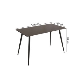 Стол кухонный Марсель 40 Ferrum-decor 75x120x60 Черный металл ДСП Венге Магия 16 мм (MAR4002)