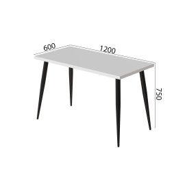 Стіл кухонний Марсель 50 Ferrum-decor 75x120x60 Чорний метал ДСП Білий 32 мм (MAR5006)