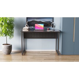 Компьютерный стол Ferrum-decor Майк 75x120x60 черный ДСП Сосна Кембра 16мм