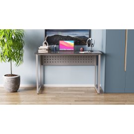 Компьютерный стол Ferrum-decor Майк 75x100x60 серый ДСП Сосна Кембра 16мм