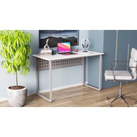Письменный стол Ferrum-decor Майк 75x100x60 серый ДСП Белое 16мм