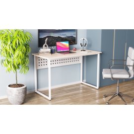 Компьютерный стол Ferrum-decor Майк 75x100x60 белый ДСП Дуб Сан-Марино 16мм
