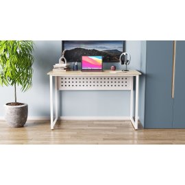 Письменный стол Ferrum-decor Майк 75x100x60 белый ДСП Дуб Сонома 16мм