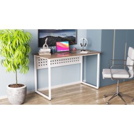 Письменный стол Ferrum-decor Майк 75x100x60 белый ДСП Дуб Сонома Трюфель 16мм
