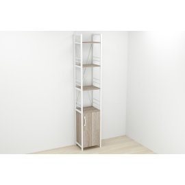 Этажерка 4/34 Ferrum-decor Серии Конект с тумбой  179x34x28 Белый ДСП Сонома Трюфель (FD1053)