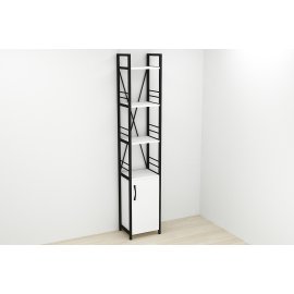 Этажерка 4/34 Ferrum-decor Серии Конект с тумбой  179x34x28 Черный ДСП Белое (FD1042)