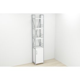 Этажерка 4/34 Ferrum-decor Серии Конект с тумбой  179x34x28 Серый ДСП Белое (FD1056)