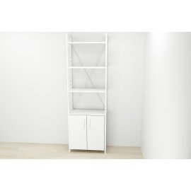 Этажерка 4/60 Ferrum-decor Серии Конект с тумбой  179x60x28 Белый ДСП Белое (FD1070)