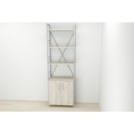 Этажерка 4/60 Ferrum-decor Серии Конект с тумбой 179x60x28 Серый ДСП Артизан (FD1082)